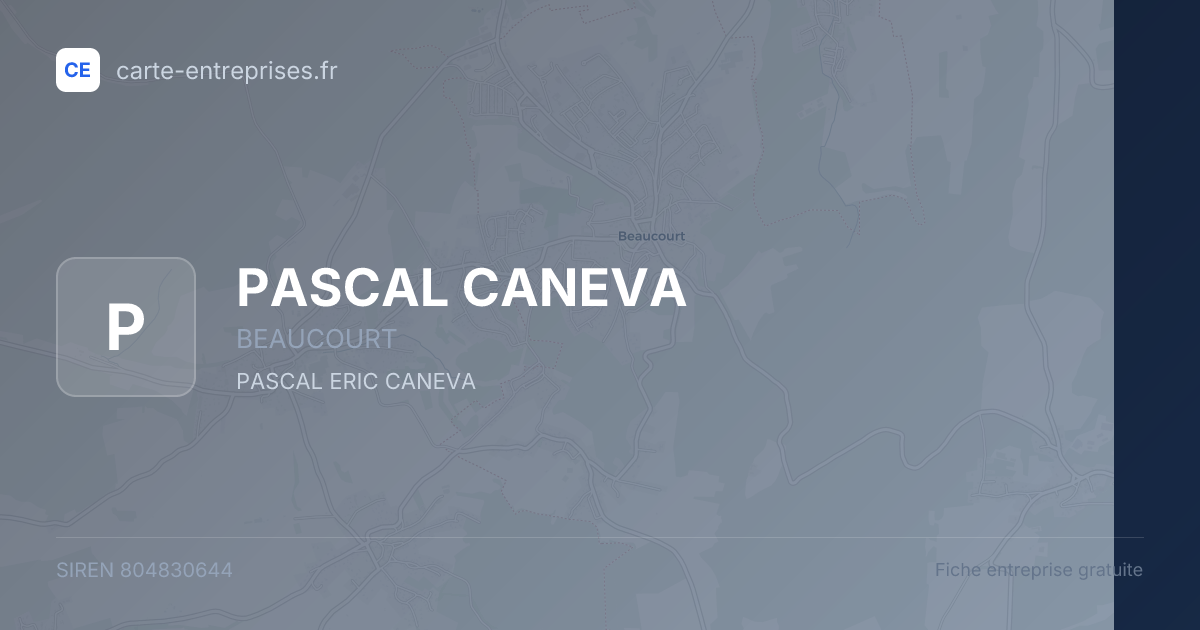 PASCAL CANEVA — 804830644 — fiche entreprise