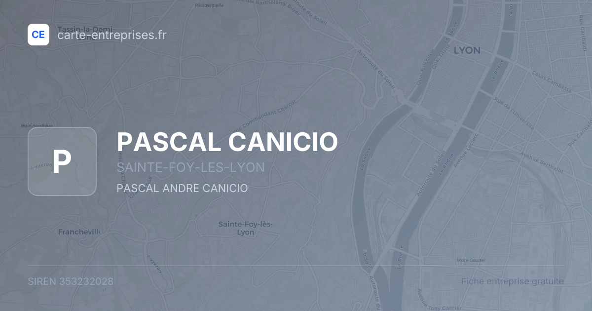 PASCAL CANICIO — 353232028 — fiche entreprise
