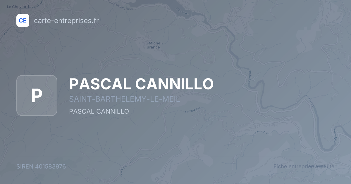PASCAL CANNILLO — 401583976 — fiche entreprise