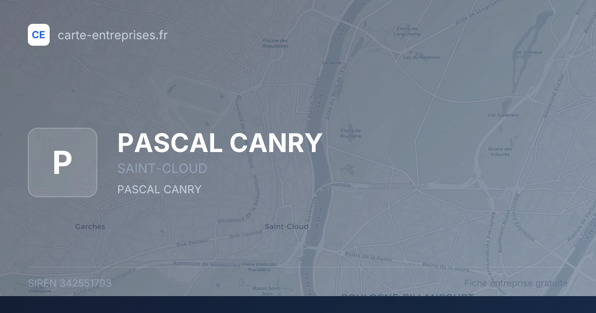 PASCAL CANRY — 342551793 — fiche entreprise