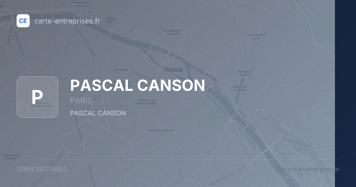 PASCAL CANSON — 352214852 — fiche entreprise