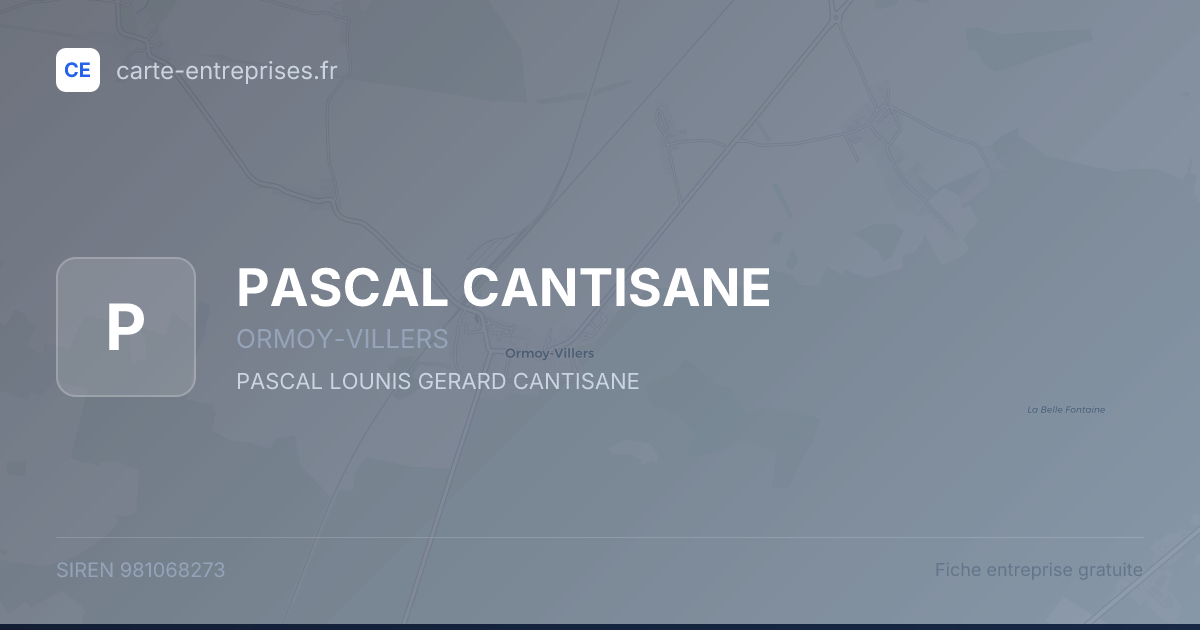 PASCAL CANTISANE — 981068273 — fiche entreprise