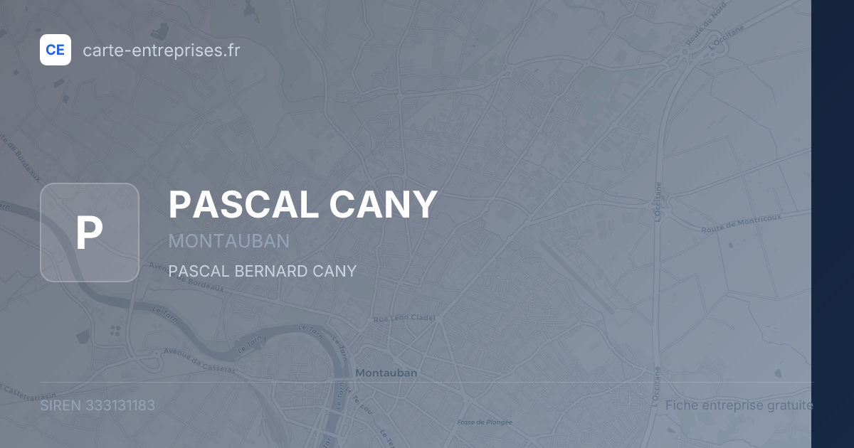 PASCAL CANY — 333131183 — fiche entreprise