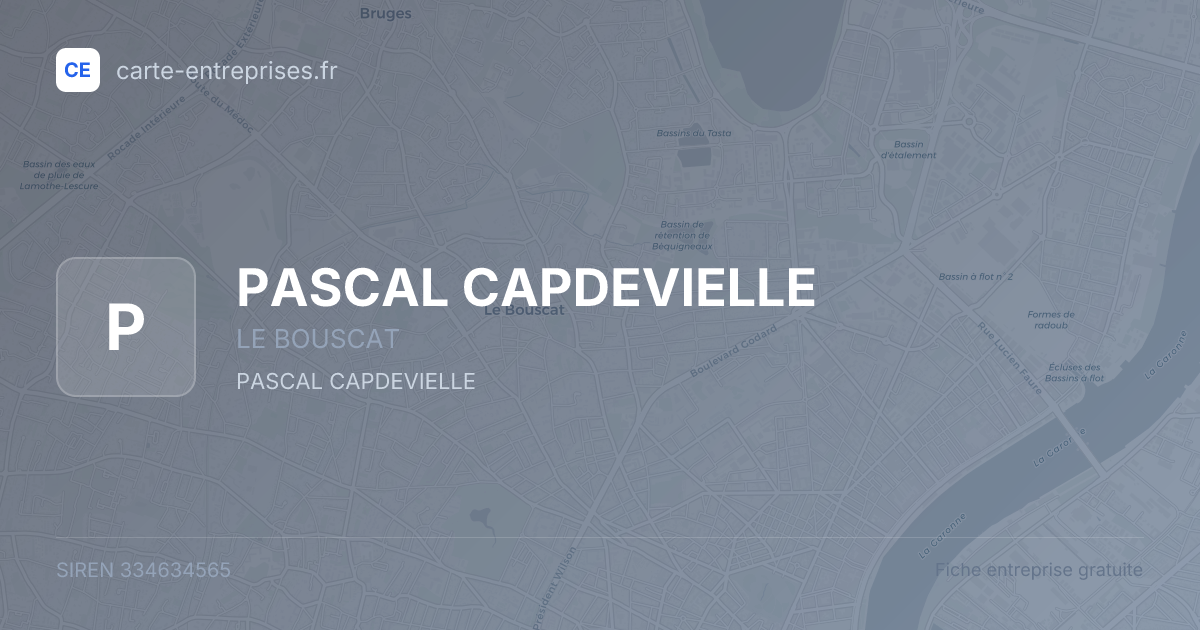 PASCAL CAPDEVIELLE — 334634565 — fiche entreprise