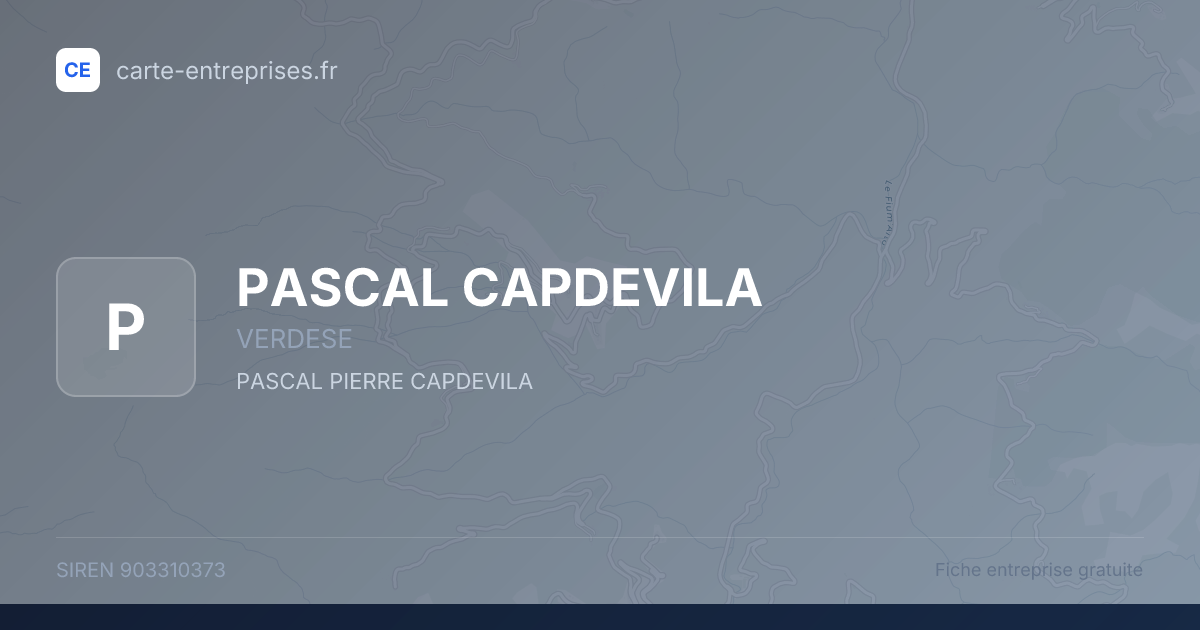 PASCAL CAPDEVILA — 903310373 — fiche entreprise