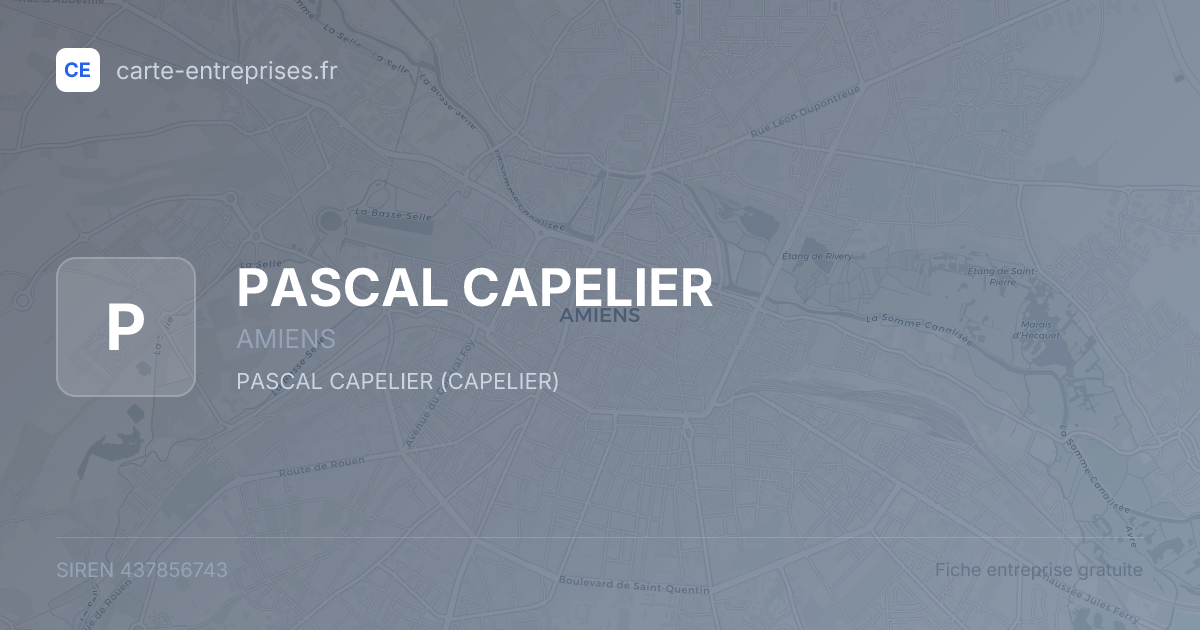 PASCAL CAPELIER — 437856743 — fiche entreprise