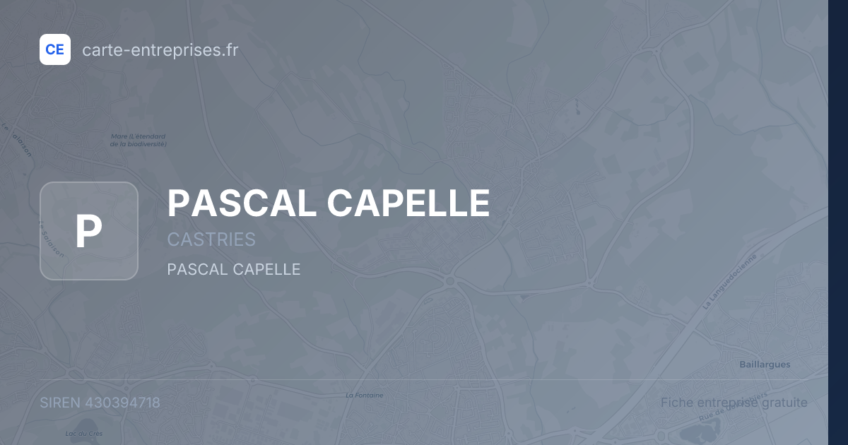 PASCAL CAPELLE — 430394718 — fiche entreprise