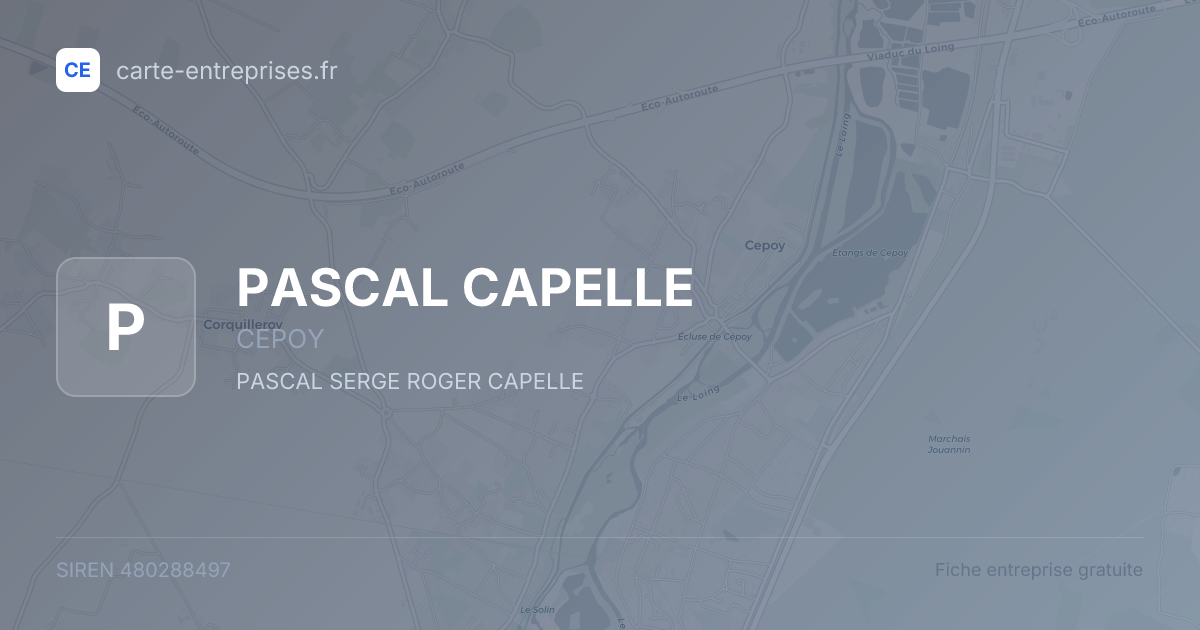PASCAL CAPELLE — 480288497 — fiche entreprise