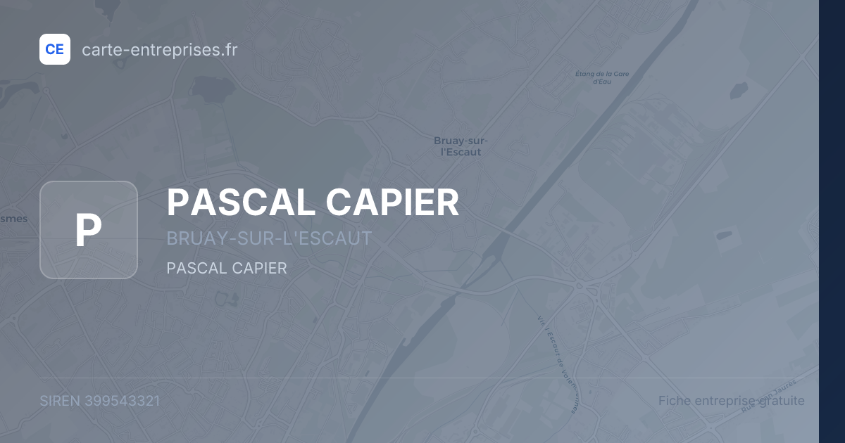 PASCAL CAPIER — 399543321 — fiche entreprise