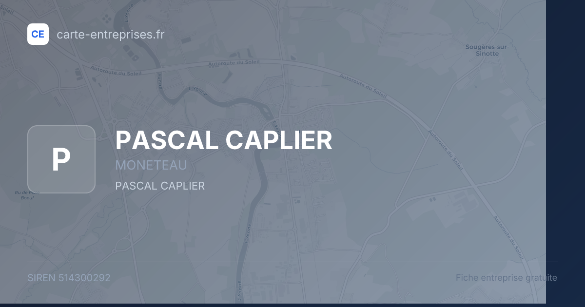 PASCAL CAPLIER — 514300292 — fiche entreprise