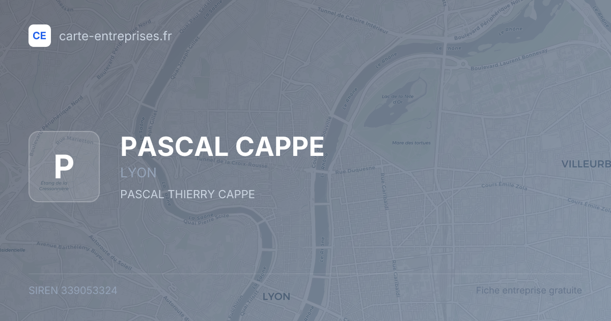 PASCAL CAPPE — 339053324 — fiche entreprise