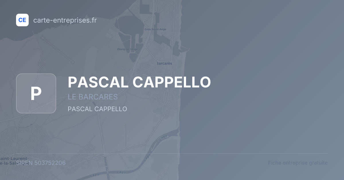 PASCAL CAPPELLO — 503752206 — fiche entreprise