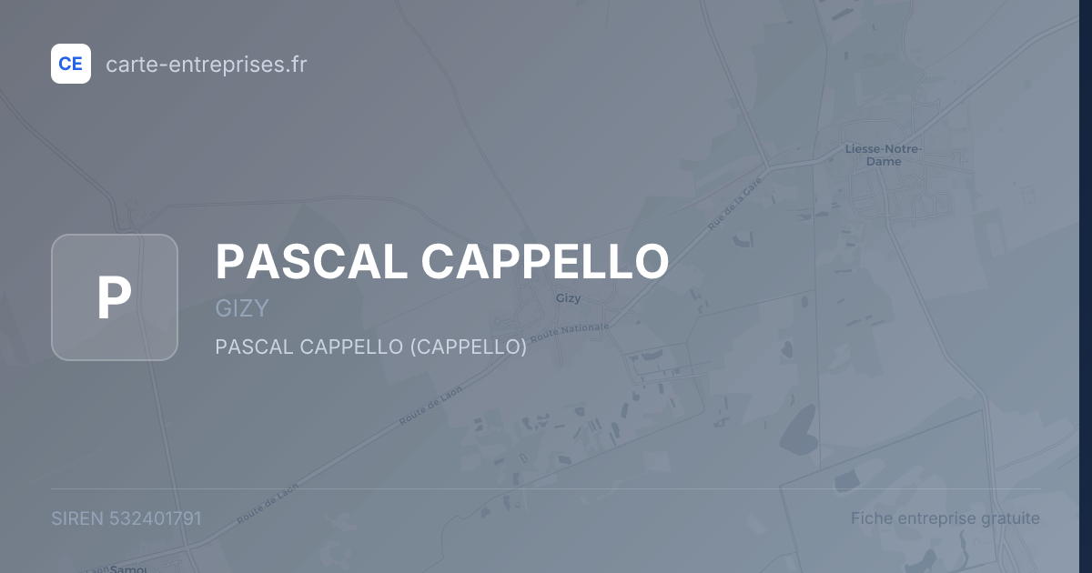 PASCAL CAPPELLO — 532401791 — fiche entreprise
