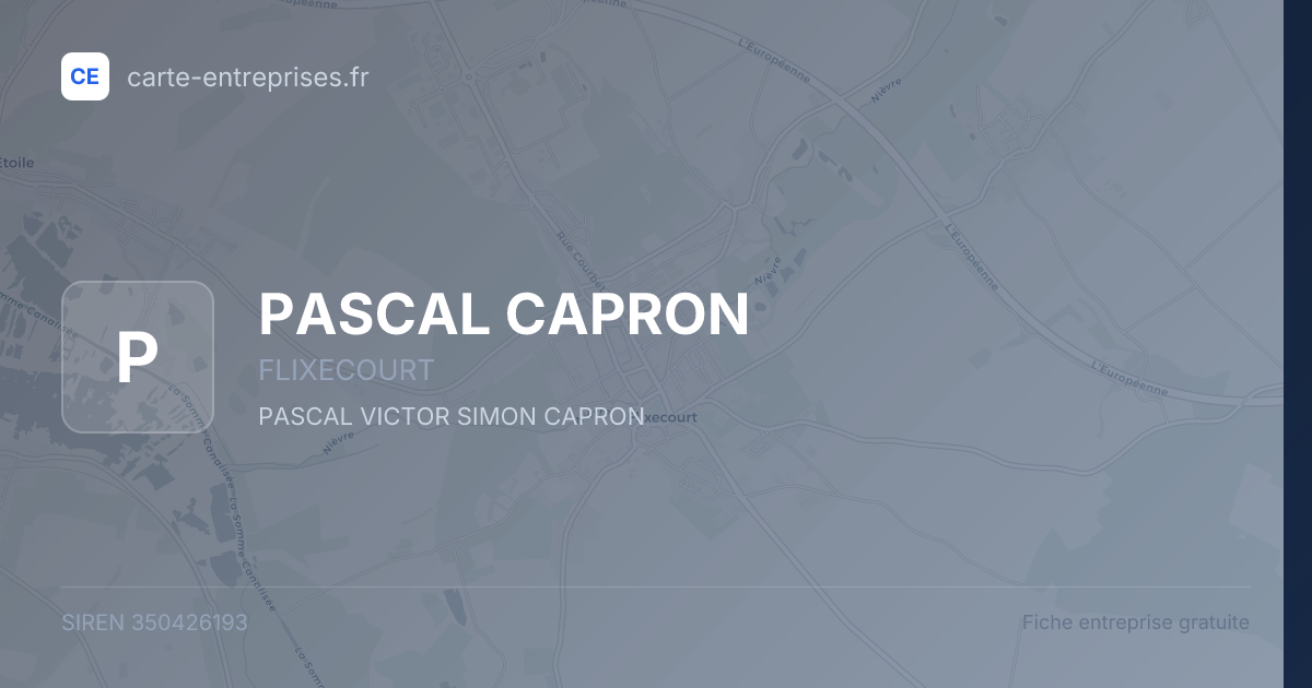 PASCAL CAPRON — 350426193 — fiche entreprise