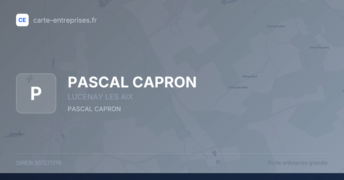 PASCAL CAPRON — 351271176 — fiche entreprise