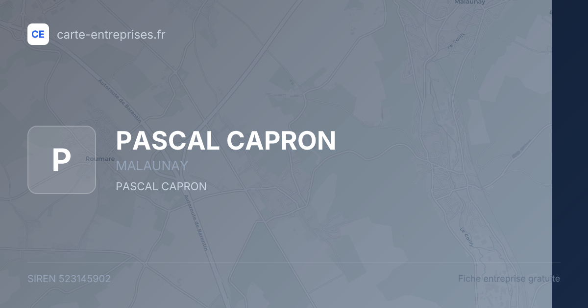 PASCAL CAPRON — 523145902 — fiche entreprise