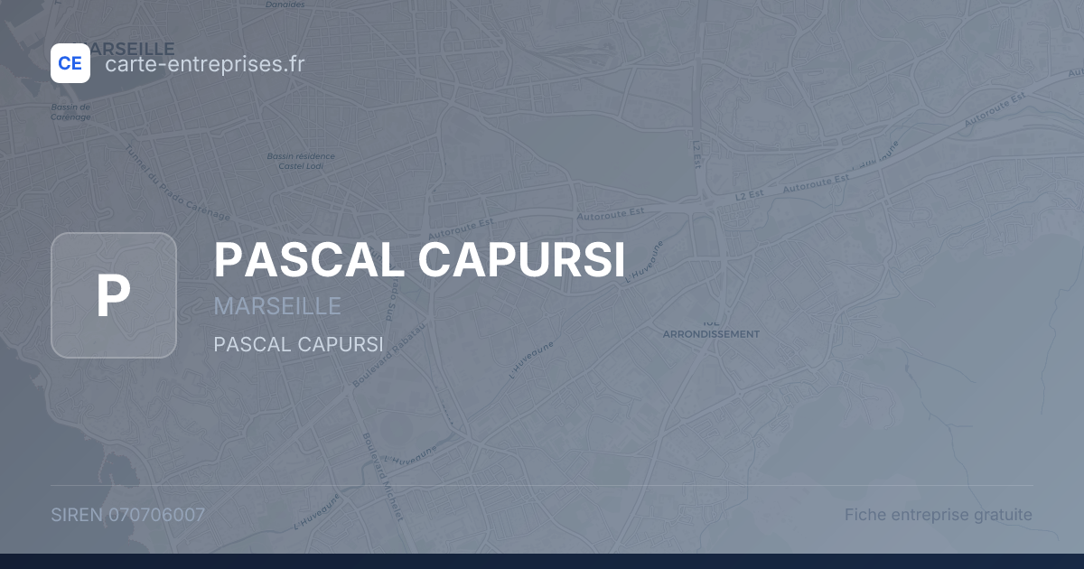PASCAL CAPURSI — 070706007 — fiche entreprise