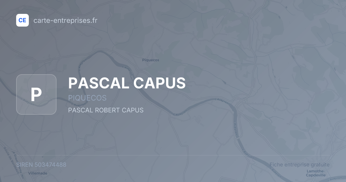PASCAL CAPUS — 503474488 — fiche entreprise