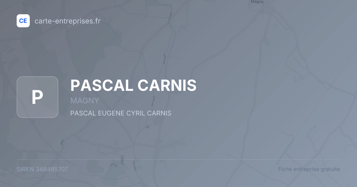 PASCAL CARNIS — 348485707 — fiche entreprise