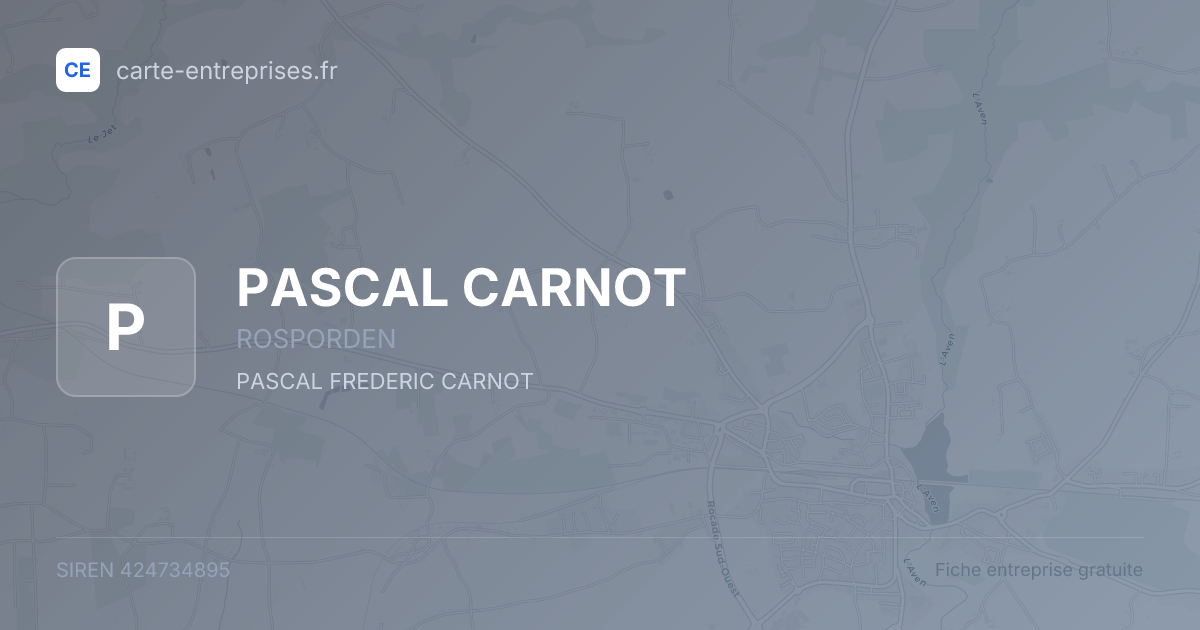 PASCAL CARNOT — 424734895 — fiche entreprise