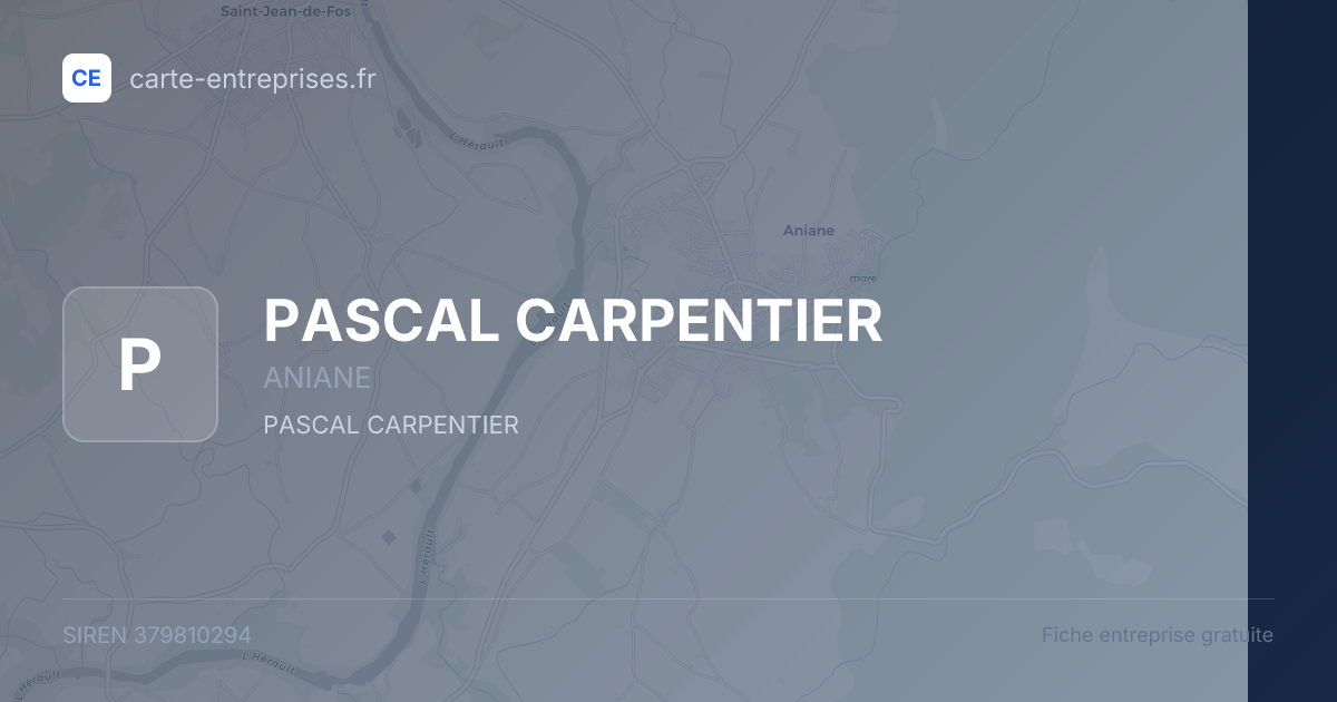 PASCAL CARPENTIER — 379810294 — fiche entreprise