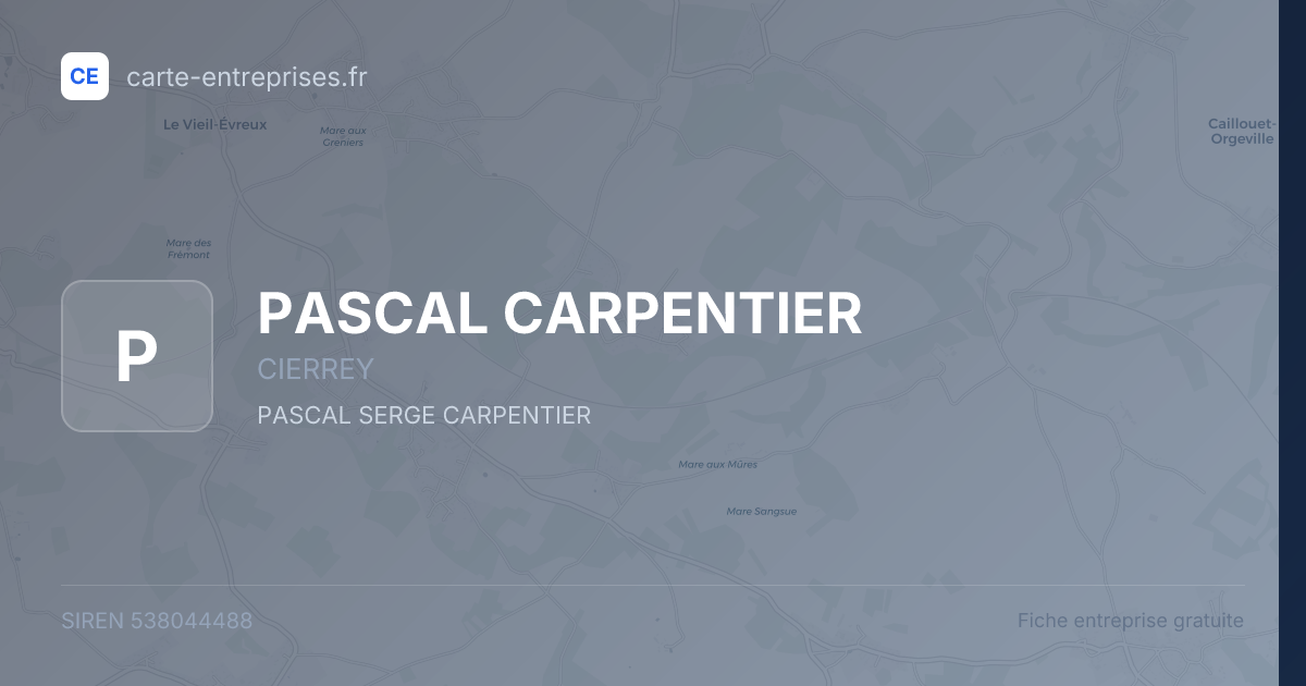 PASCAL CARPENTIER — 538044488 — fiche entreprise