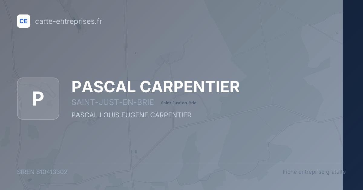 PASCAL CARPENTIER — 810413302 — fiche entreprise