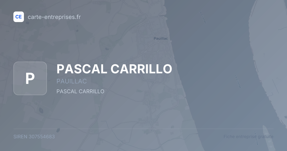 PASCAL CARRILLO — 307554683 — fiche entreprise