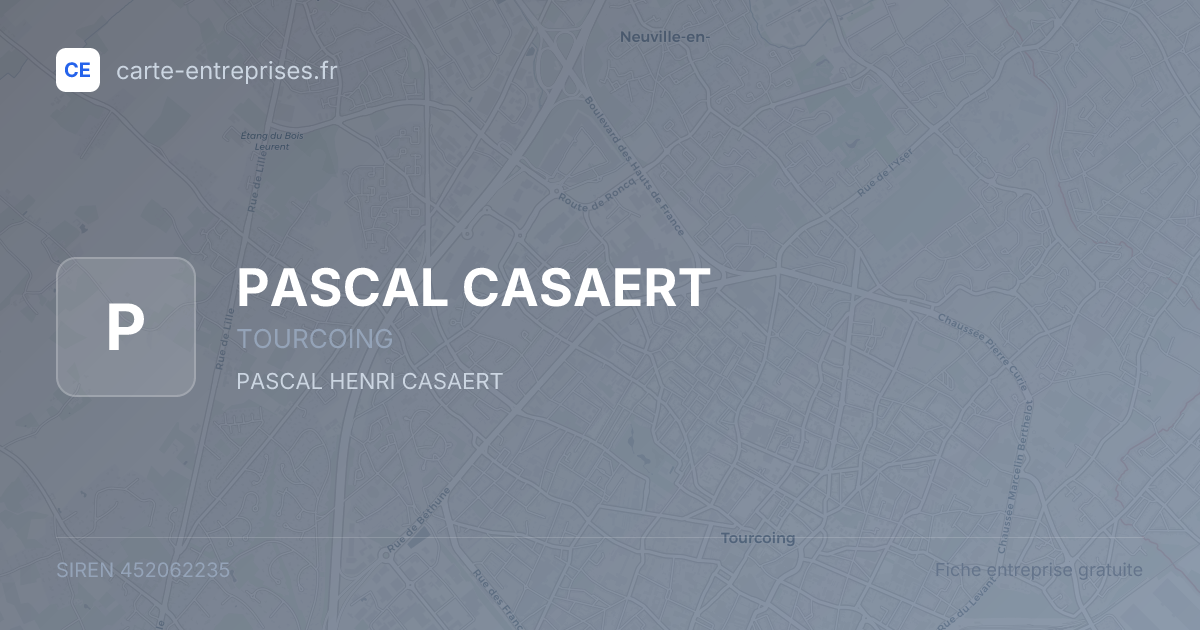 PASCAL CASAERT — 452062235 — fiche entreprise