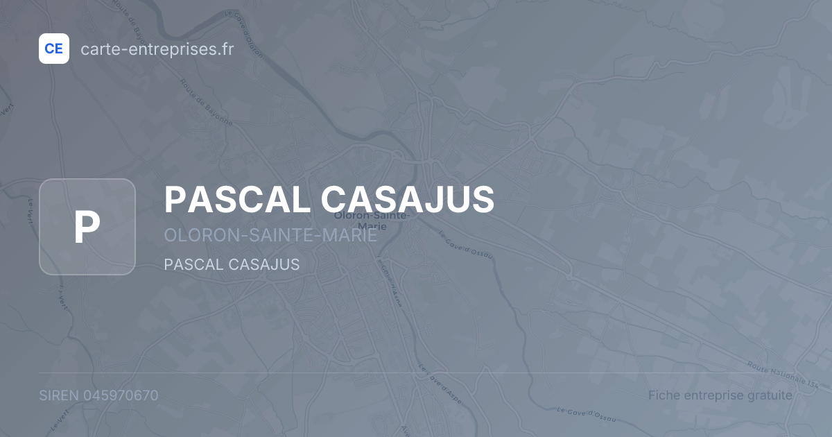 PASCAL CASAJUS — 045970670 — fiche entreprise