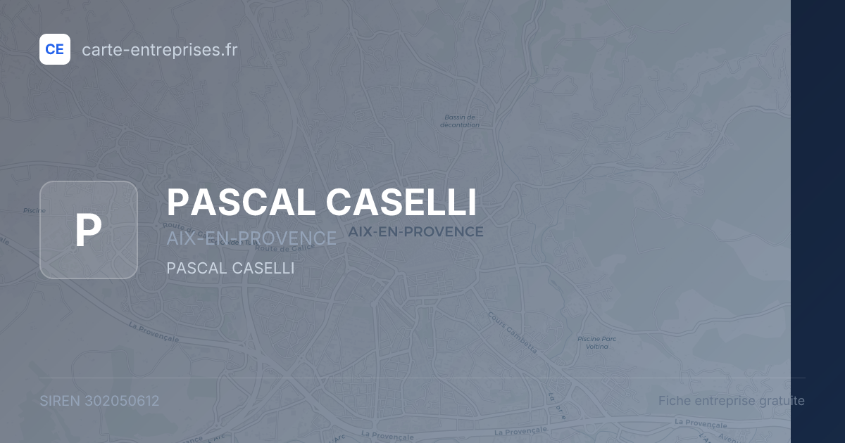 PASCAL CASELLI — 302050612 — fiche entreprise