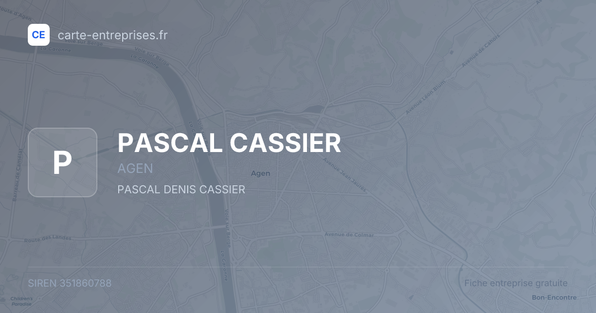 PASCAL CASSIER — 351860788 — fiche entreprise