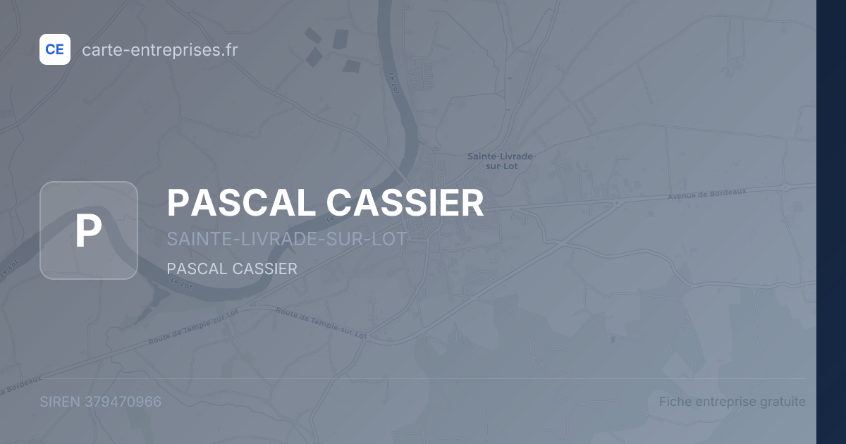 PASCAL CASSIER — 379470966 — fiche entreprise