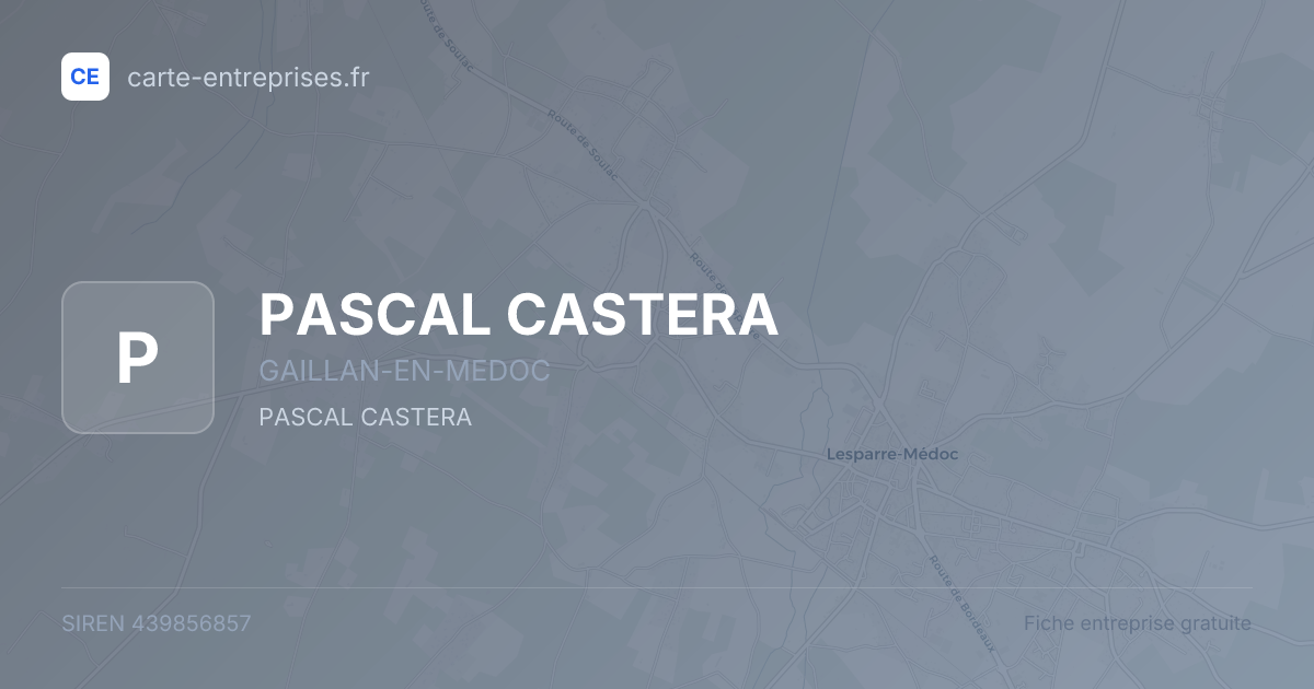 PASCAL CASTERA — 439856857 — fiche entreprise