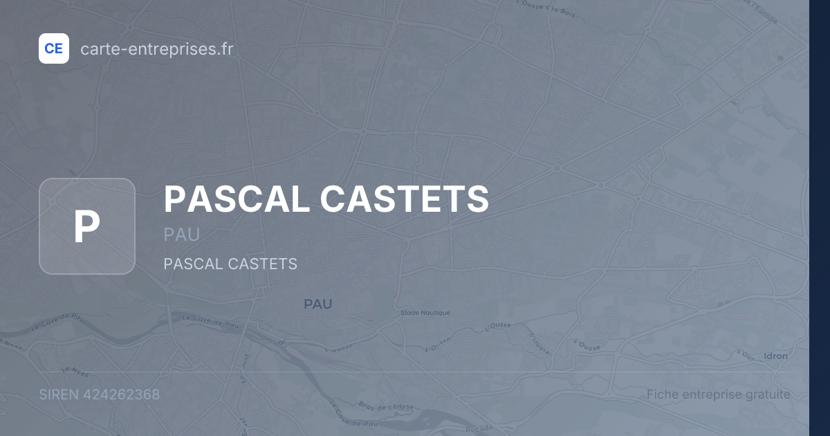 PASCAL CASTETS — 424262368 — fiche entreprise