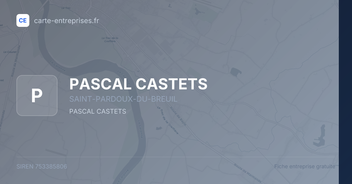 PASCAL CASTETS — 753385806 — fiche entreprise