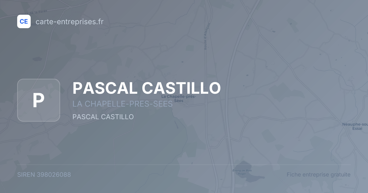 PASCAL CASTILLO — 398026088 — fiche entreprise