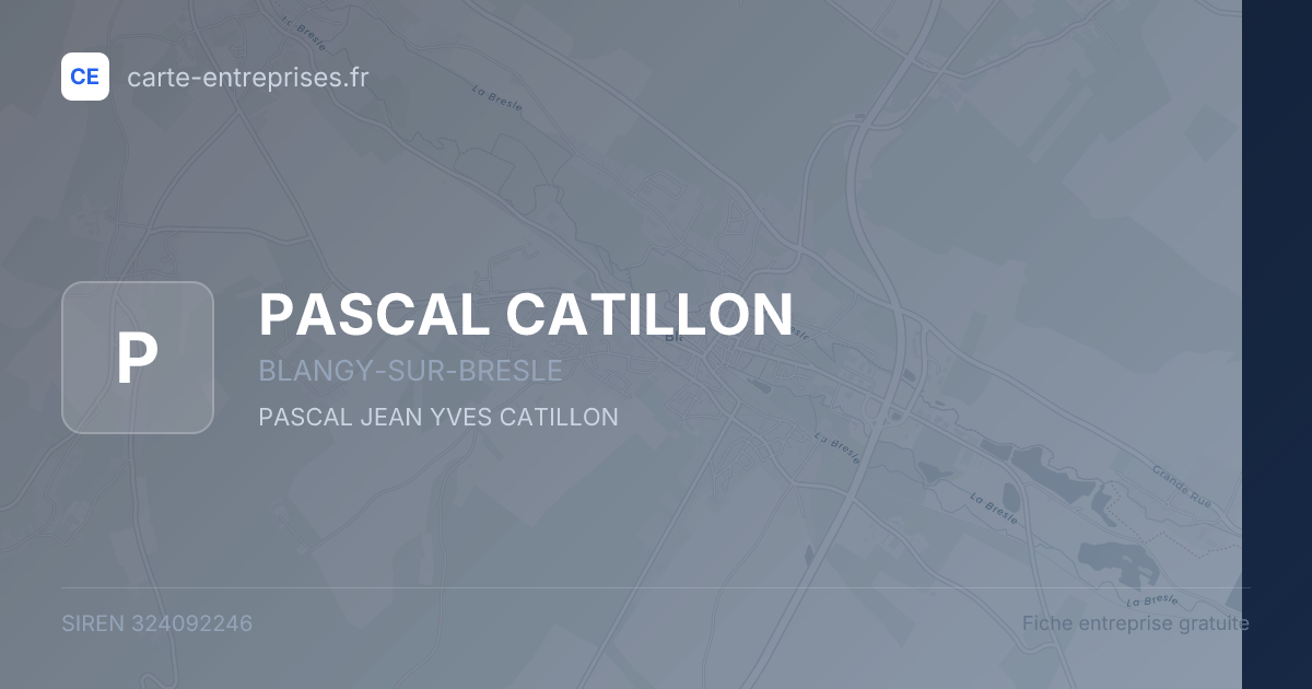 PASCAL CATILLON — 324092246 — fiche entreprise