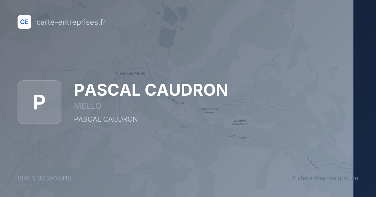 PASCAL CAUDRON — 323908418 — fiche entreprise