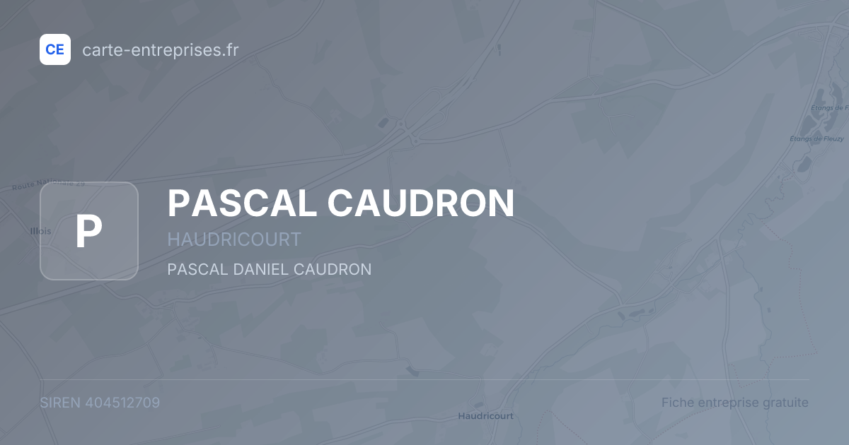 PASCAL CAUDRON — 404512709 — fiche entreprise
