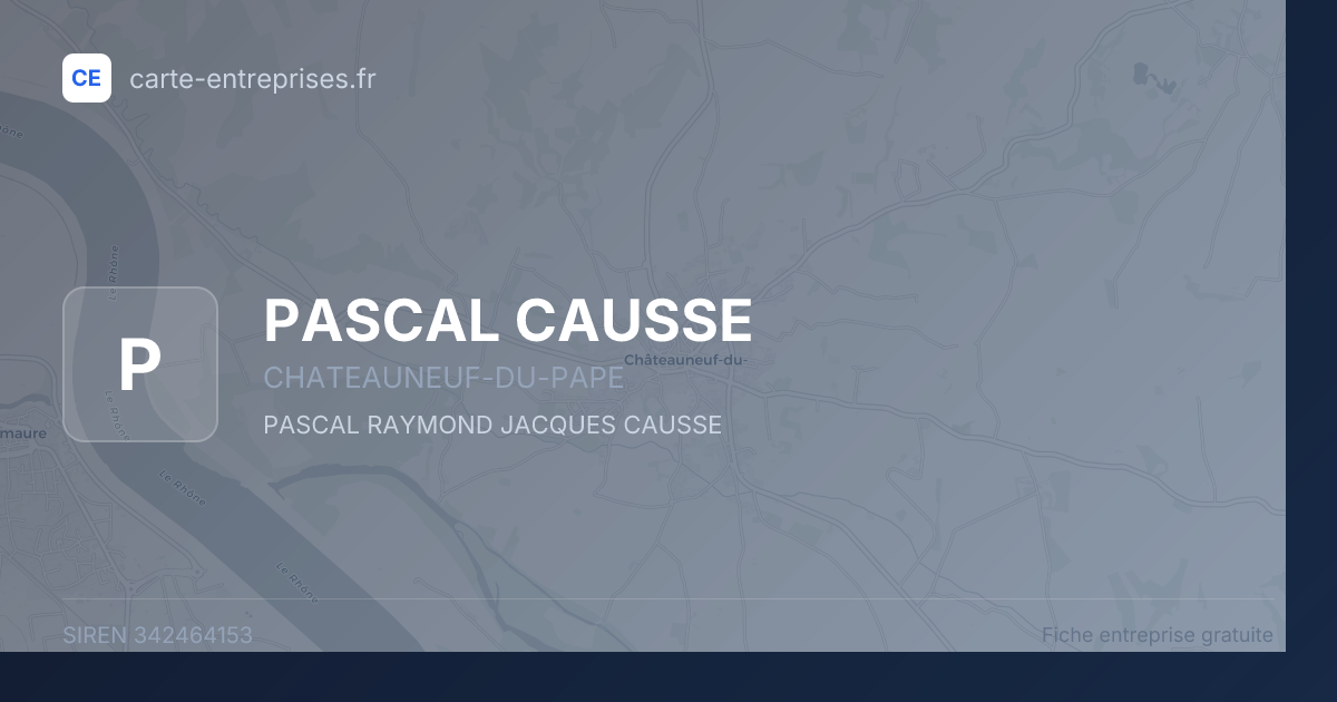 PASCAL CAUSSE — 342464153 — fiche entreprise
