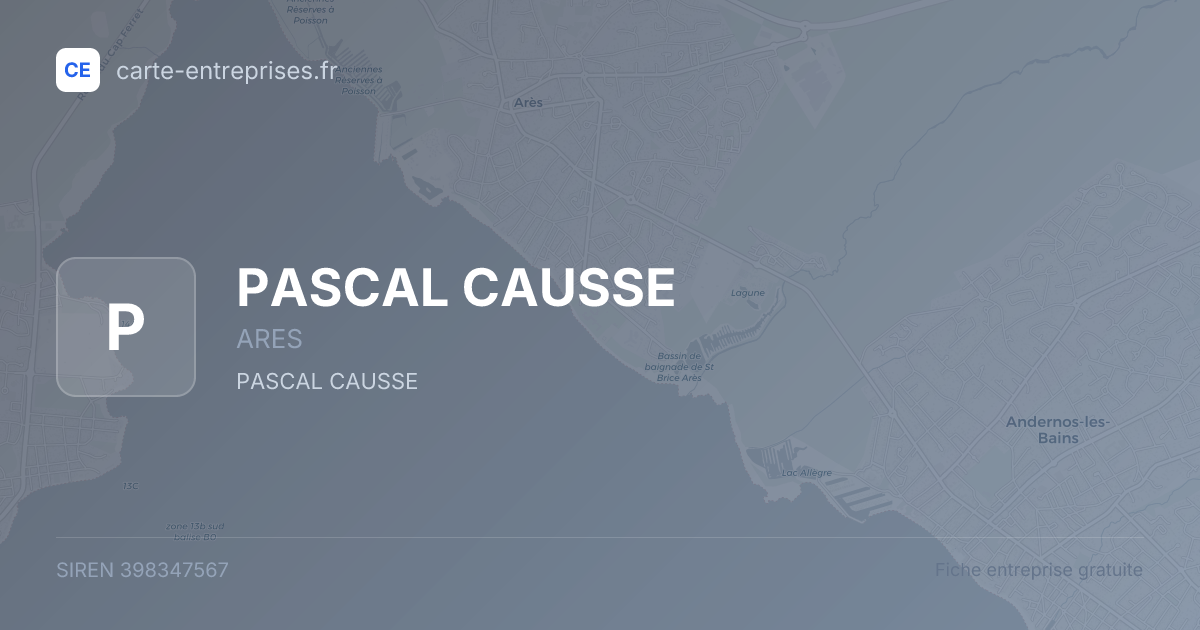 PASCAL CAUSSE — 398347567 — fiche entreprise