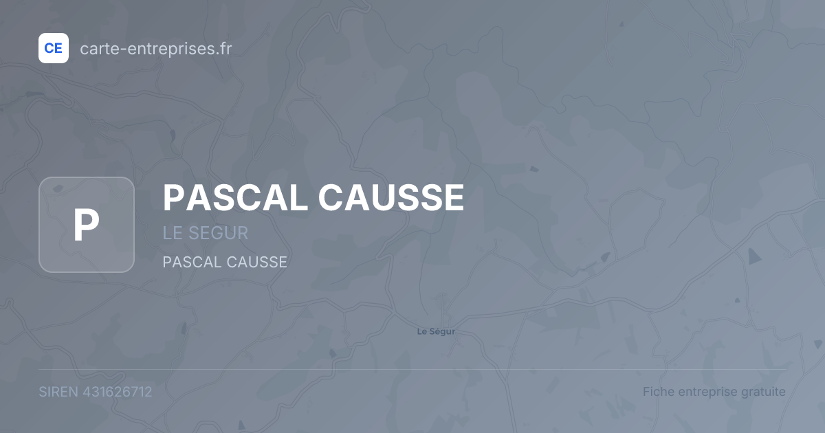 PASCAL CAUSSE — 431626712 — fiche entreprise