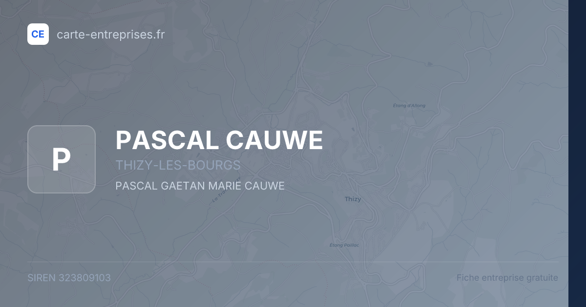 PASCAL CAUWE — 323809103 — fiche entreprise