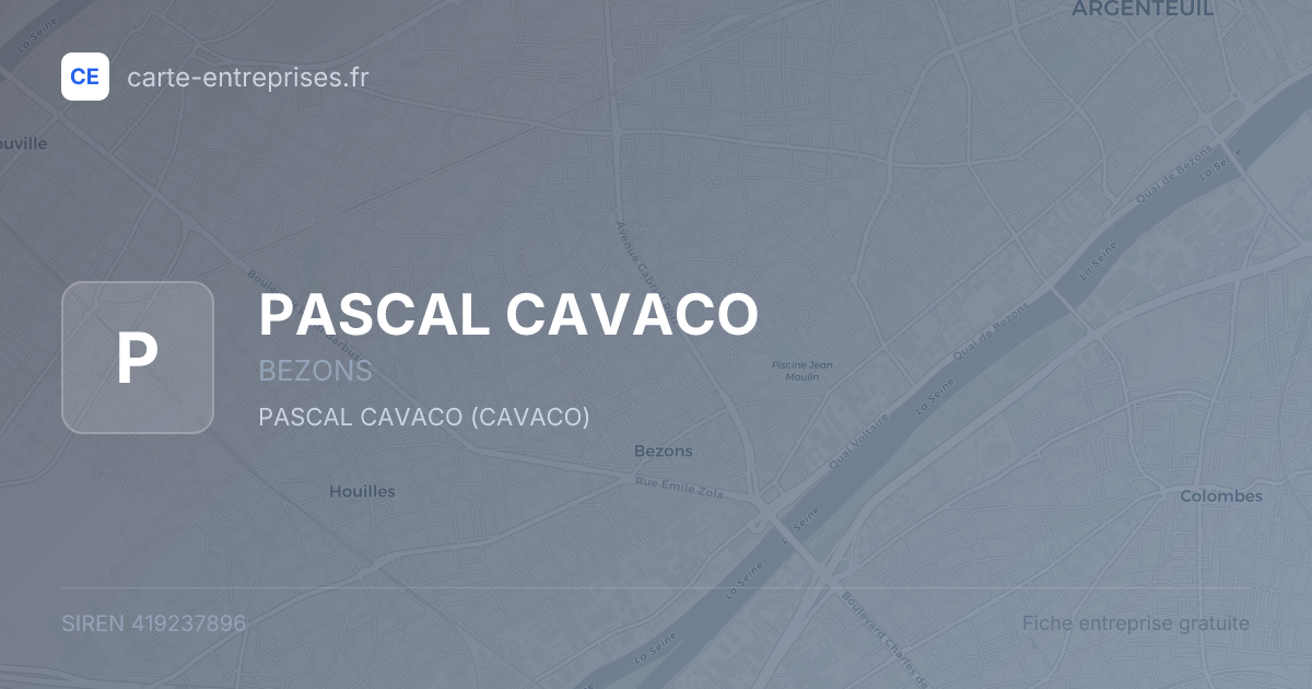 PASCAL CAVACO — 419237896 — fiche entreprise