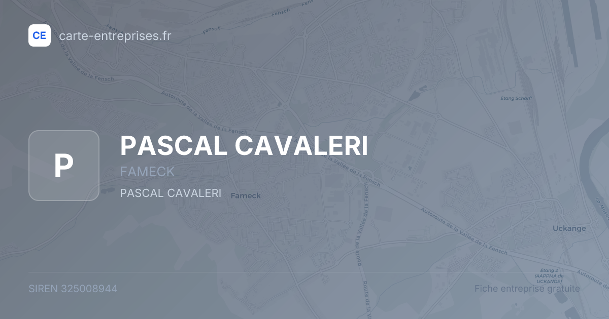PASCAL CAVALERI — 325008944 — fiche entreprise