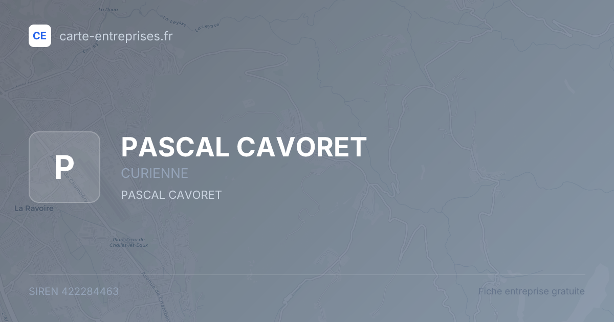 PASCAL CAVORET — 422284463 — fiche entreprise