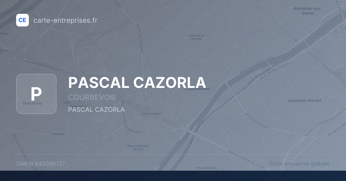 PASCAL CAZORLA — 445085137 — fiche entreprise