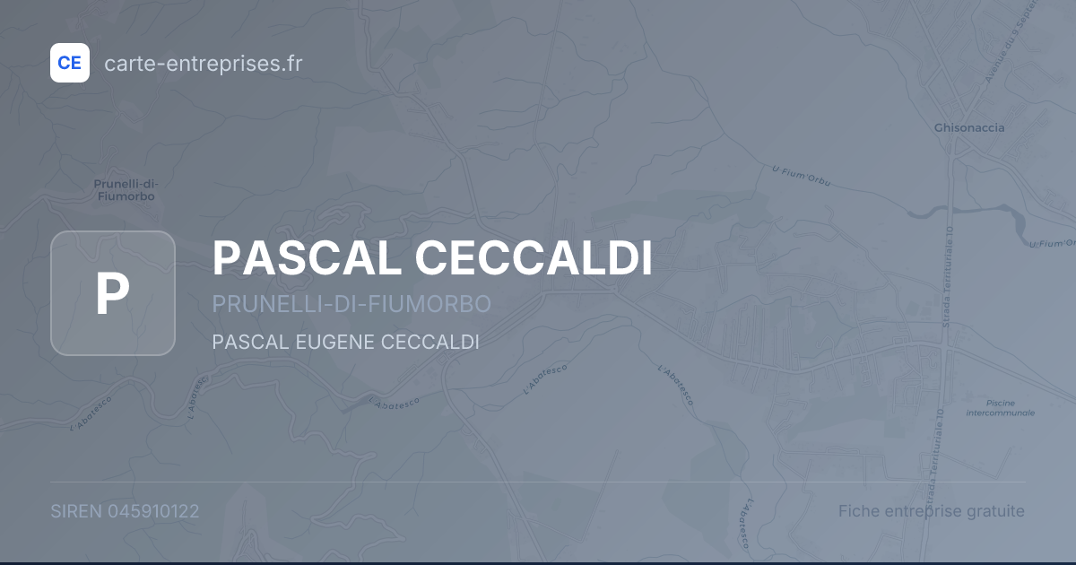 PASCAL CECCALDI — 045910122 — fiche entreprise