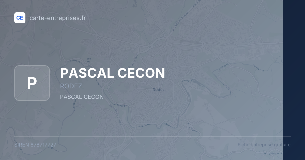 PASCAL CECON — 878717727 — fiche entreprise